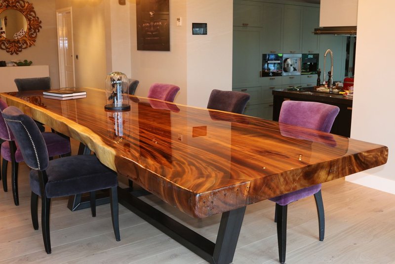 Dining table from slab wood