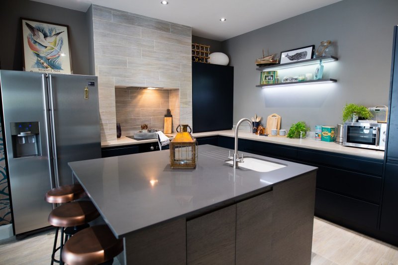 Gray kitchen in a modern style