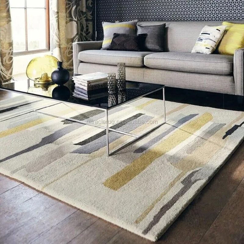 Carpet in the interior of the living room in a modern style