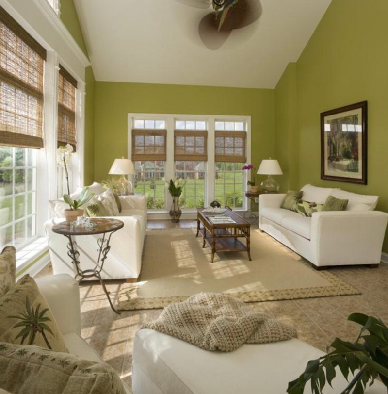 Interior in olive color