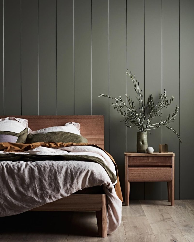 Wood in the interior of the bedroom