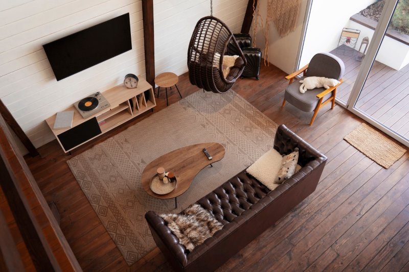 Loft style in the interior of a country house