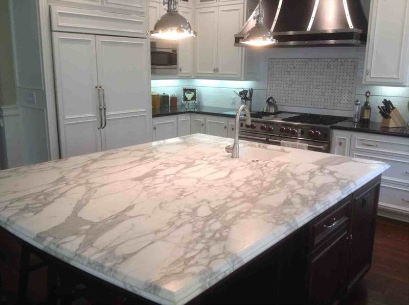 The kitchen is the countertop marble