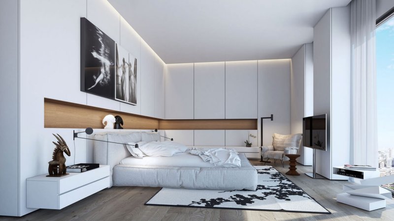 White bedroom in a modern style