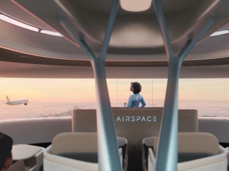 The concept of an aircraft of the future with transparent details