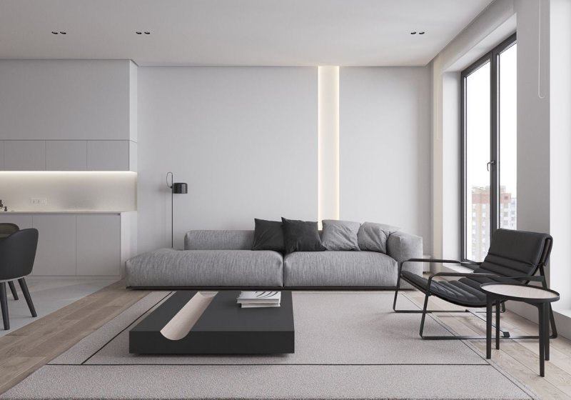 Minimalism style in the interior of the apartment