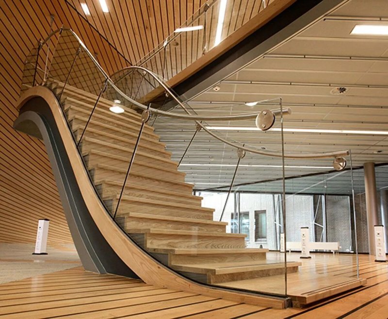 The staircase is modern design