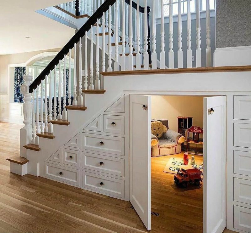 A closet under the stairs