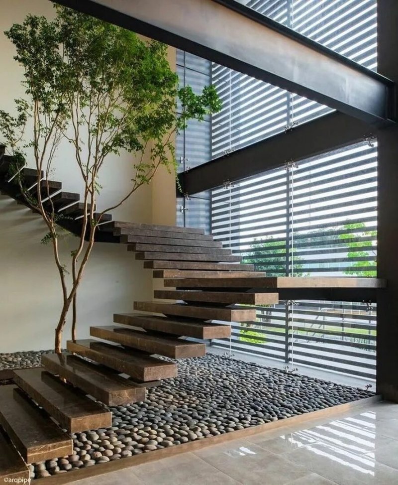 Modern staircase in the house