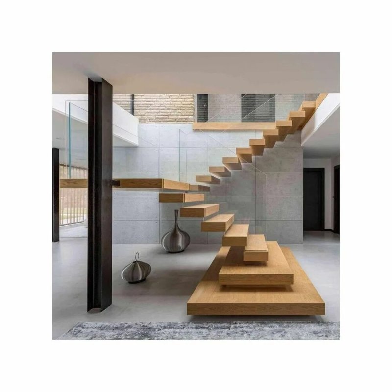 The staircase is modern design