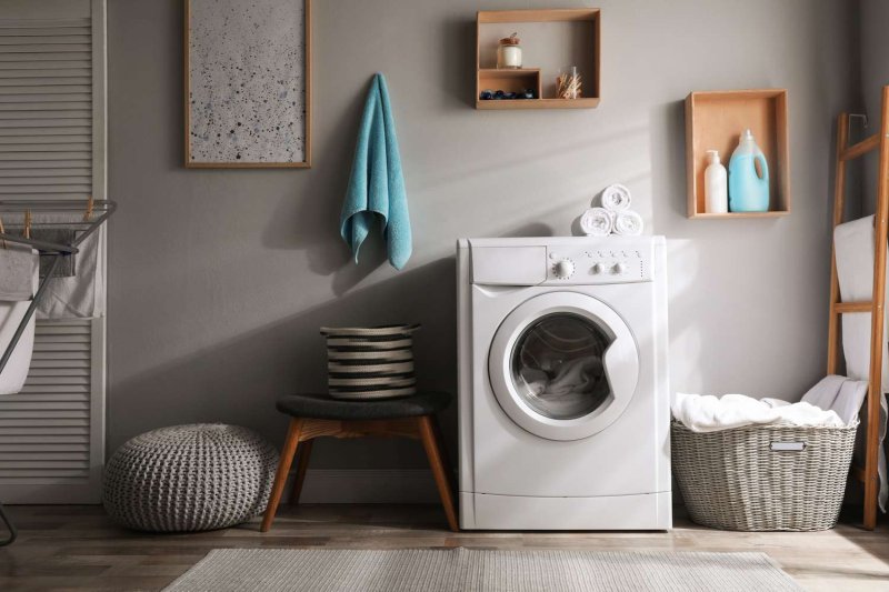 Washing machine in the interior