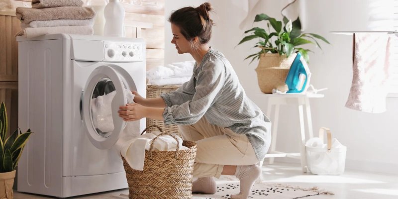 Washing machine in the interior