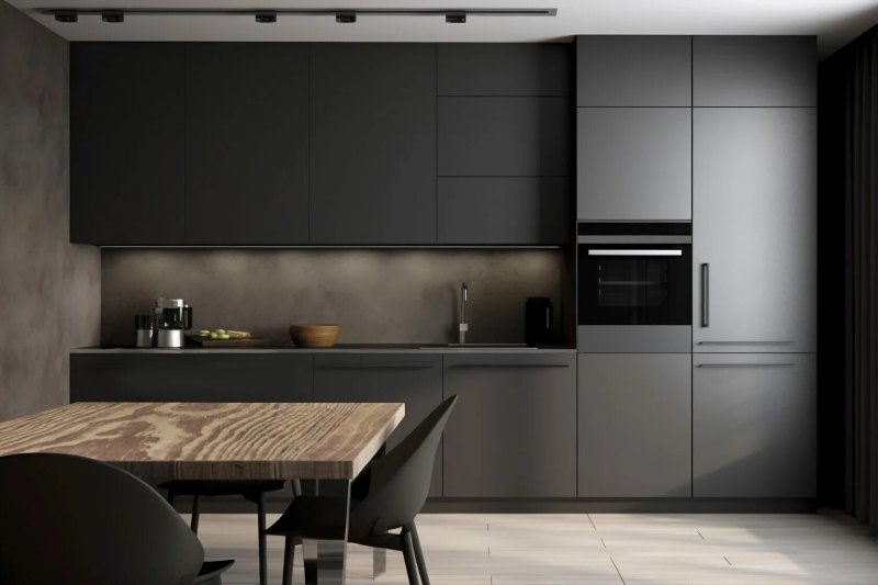 Gray kitchen in a modern style