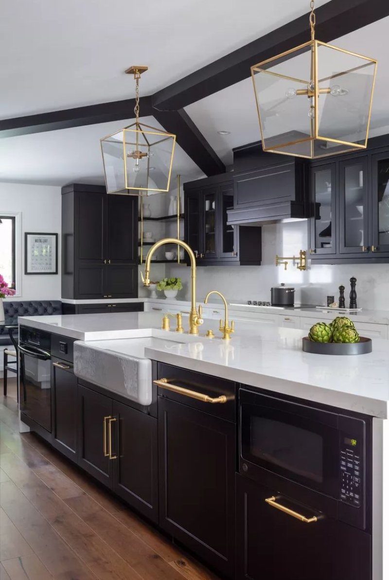 Stylish black kitchen