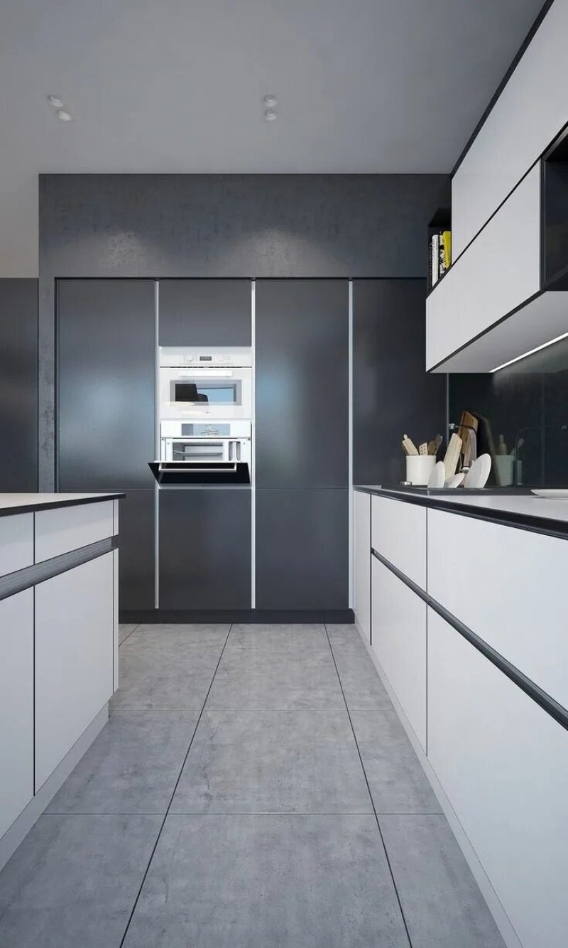 Gray kitchen in a modern style