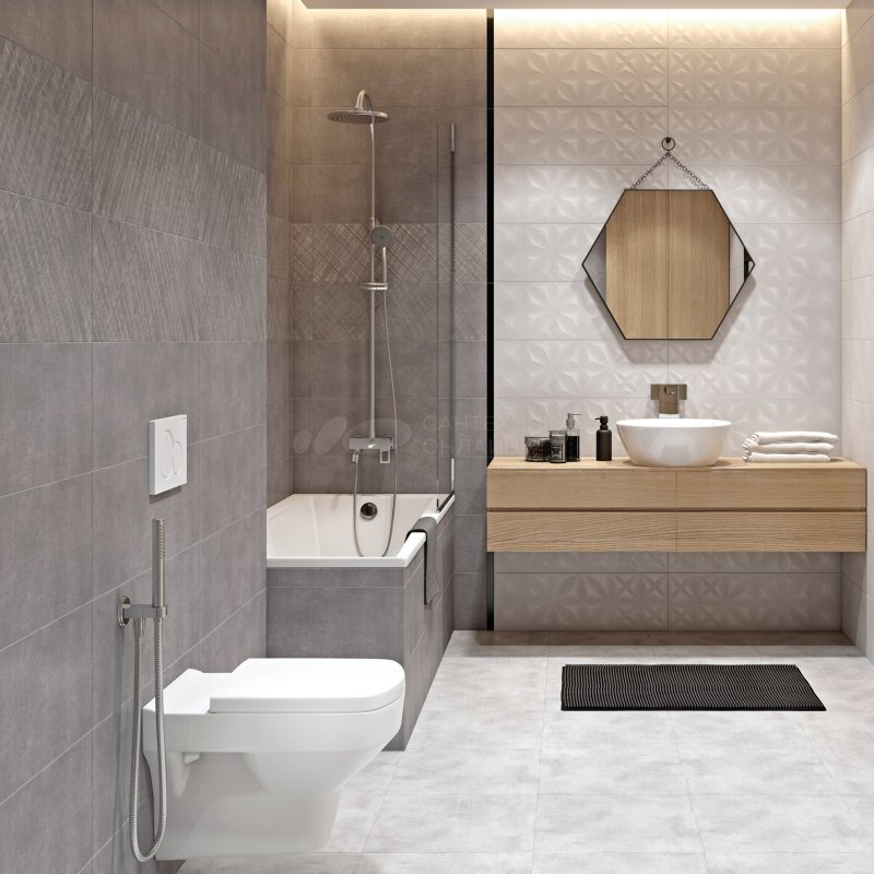 Bathroom design from porcelain