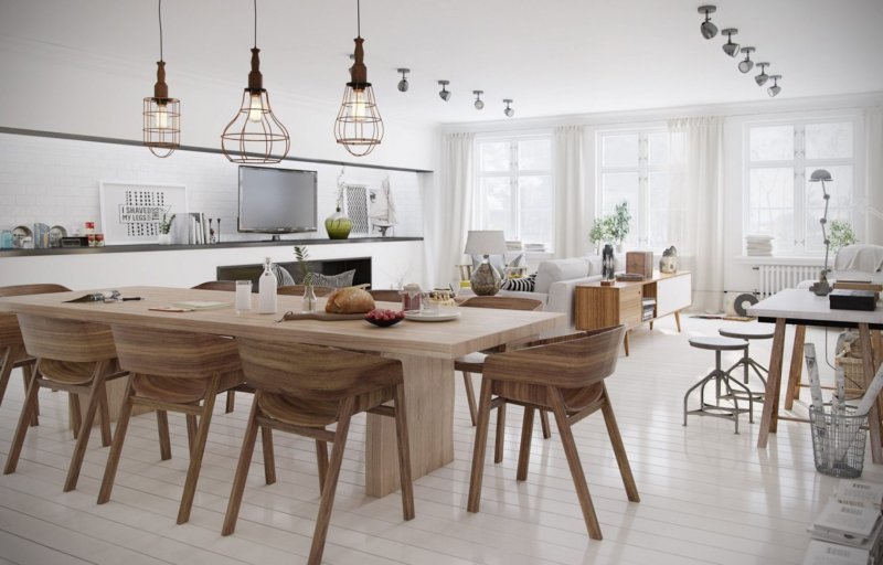 Kitchen Living room in the Scandinavian style