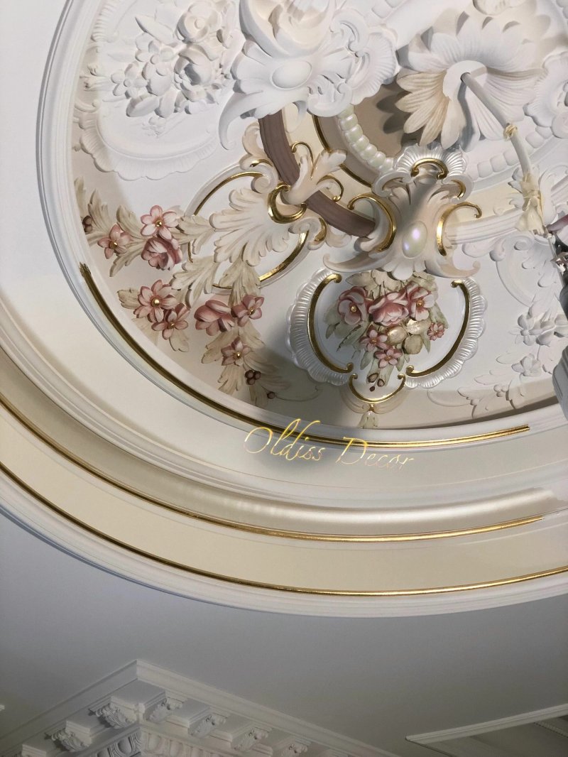 Gypsum stucco molding in the Baroque and Rococo style