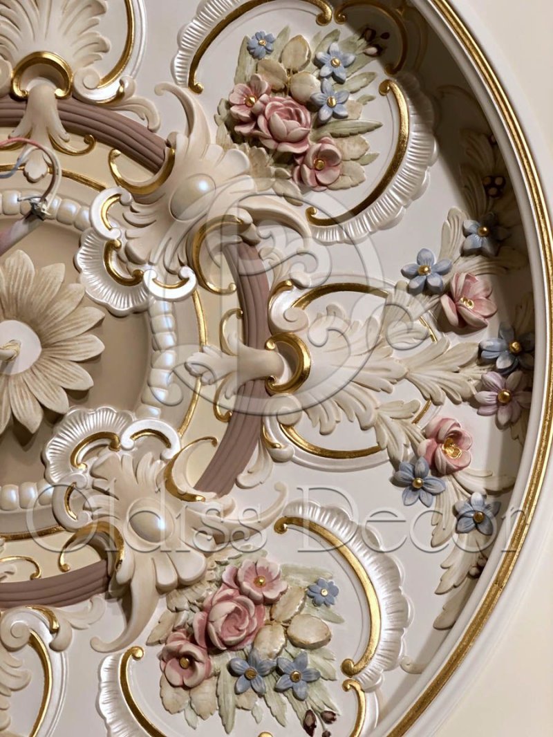 Gypsum stucco molding in the Baroque and Rococo style