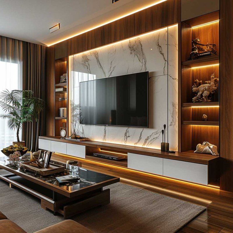 The living room is modern design