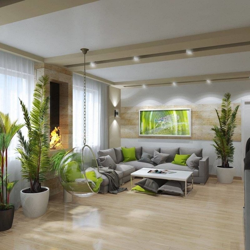 Eco -style in the interior of the living room