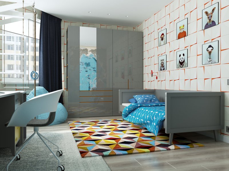 Children's interior design for a boy