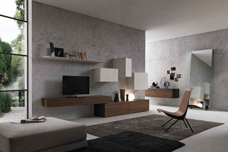 Modern living room furniture in minimalism style