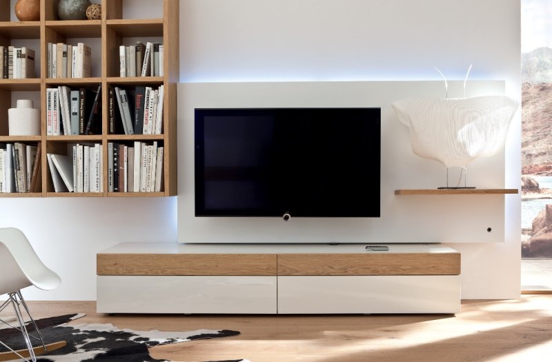 Hanging cabinet for TV in a modern style