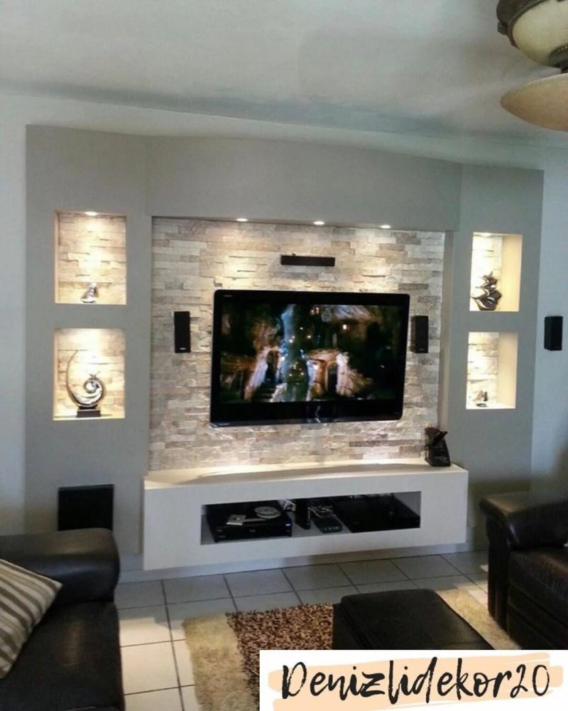 Wall design with TV