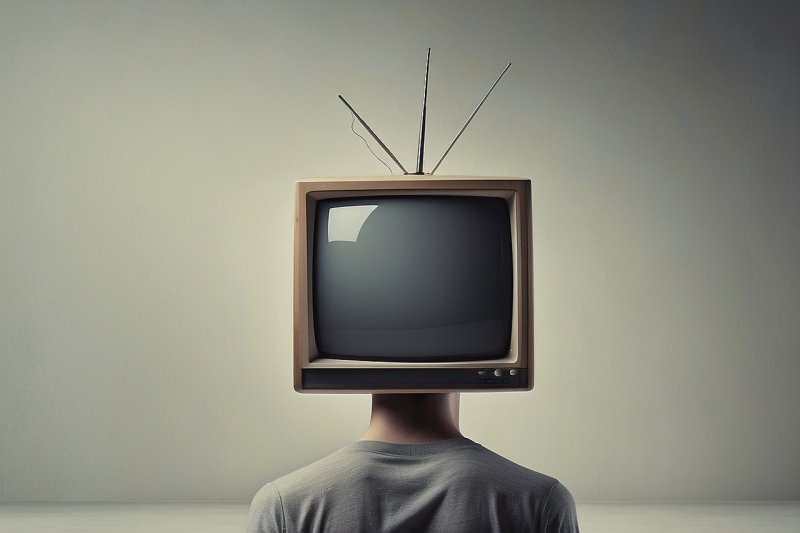 A man with a TV instead of a head