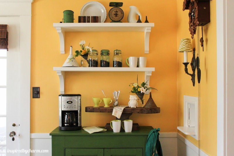 Tea corner in the interior of the kitchen