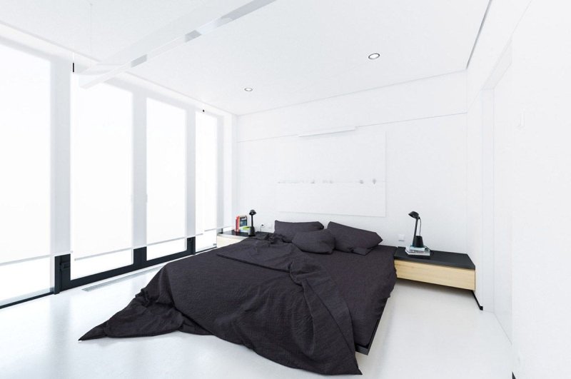 Total Black bedroom minimalism