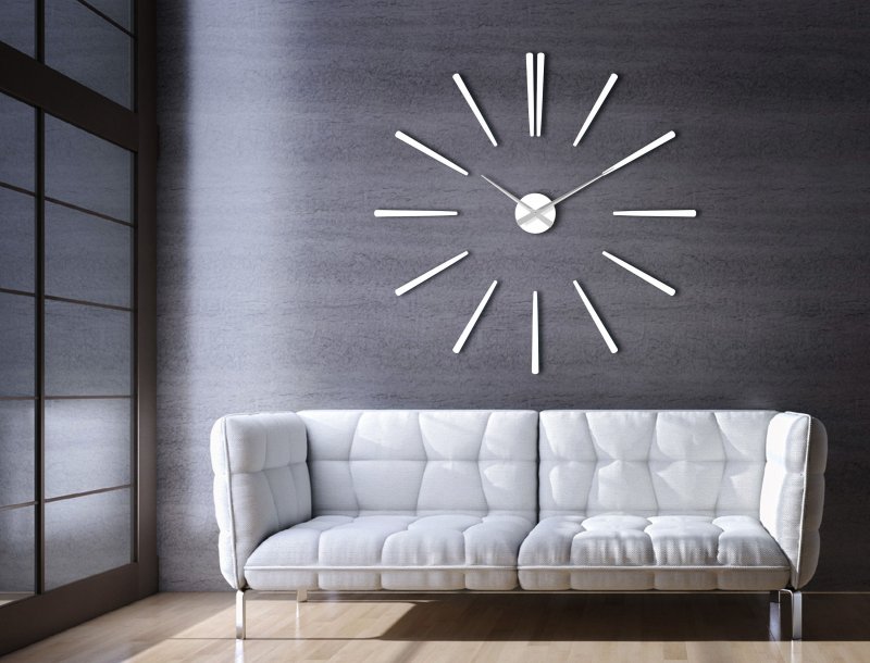 Stylish wall clock in the living room