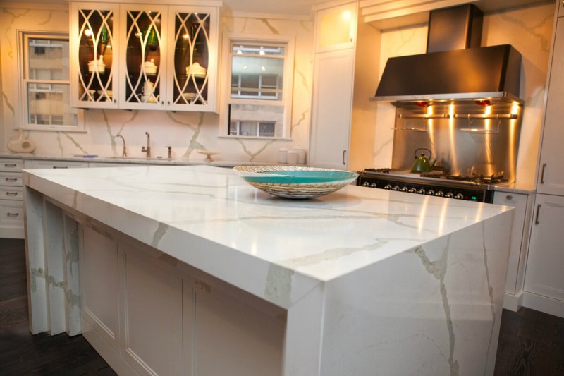 Kitchen countertop white marble