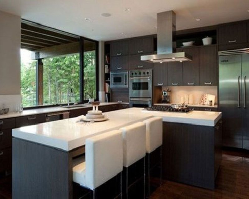 Kitchen design in a modern style with the island