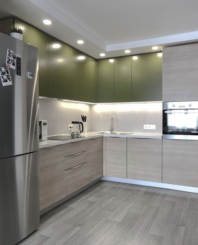 Gray glossy kitchen