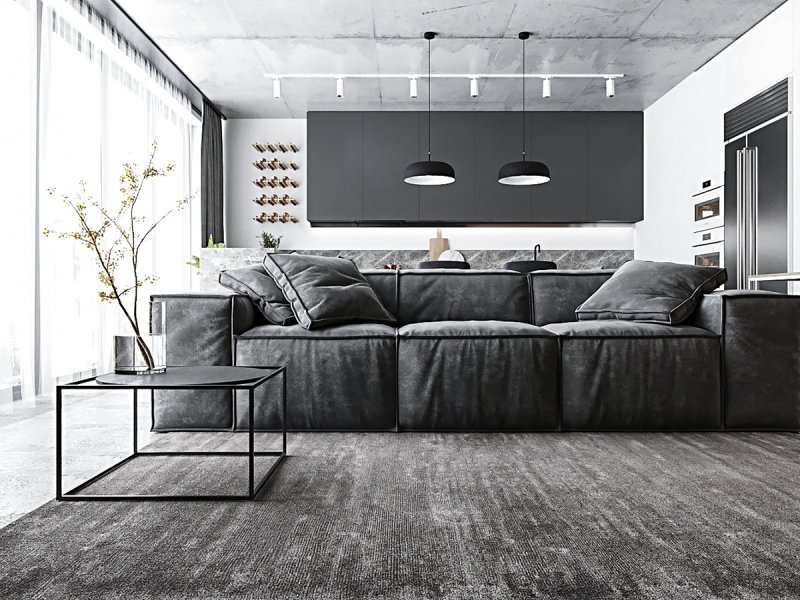 Modular sofa in the interior