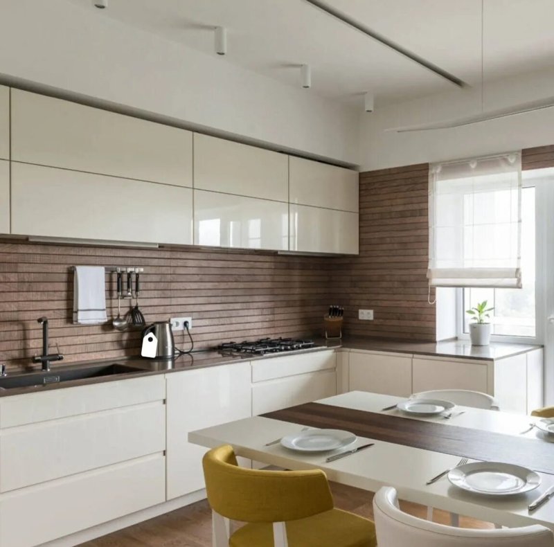 Beige kitchen in a modern style