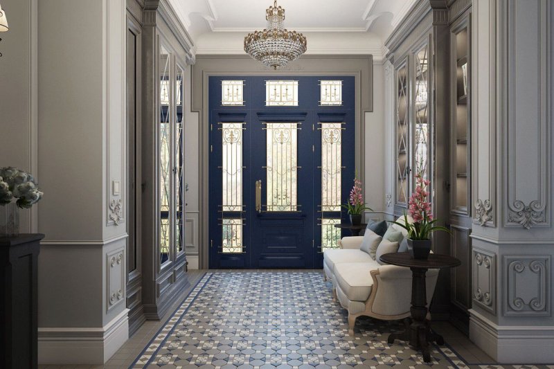 The interior of the hallway in the classic style