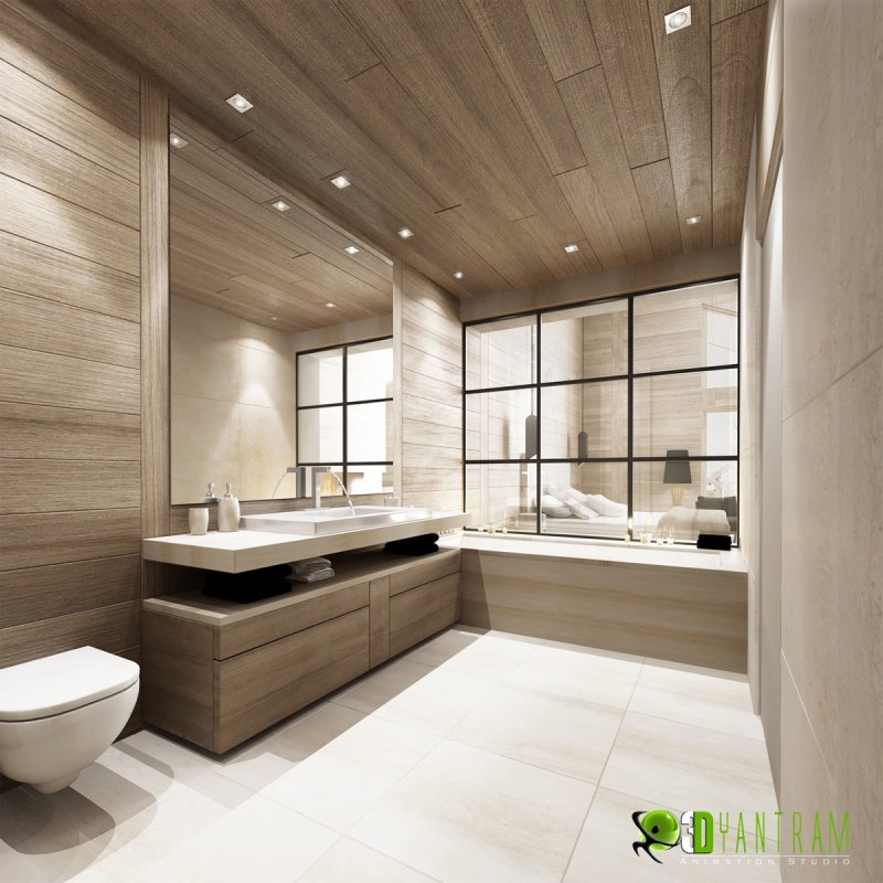 The interior of the bathroom in a modern style