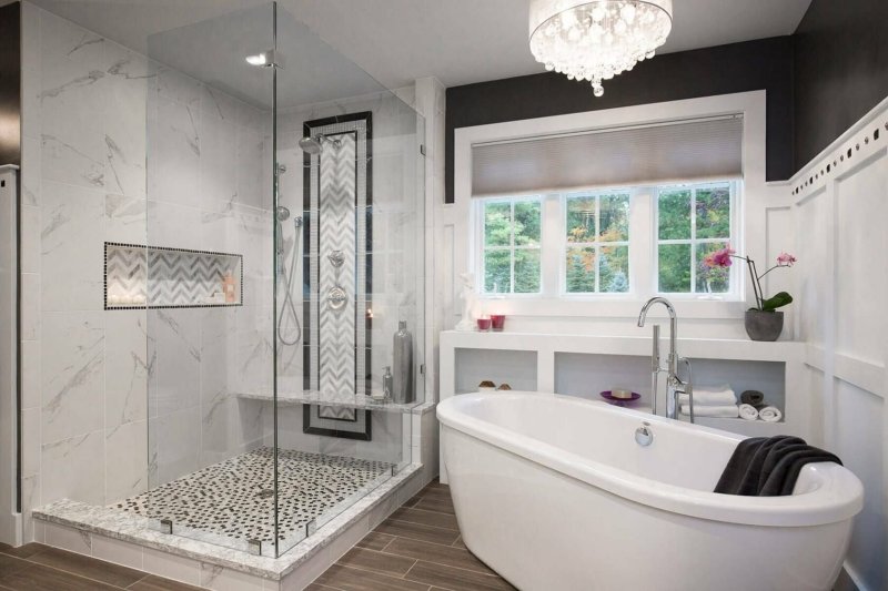 Bathroom interior with shower