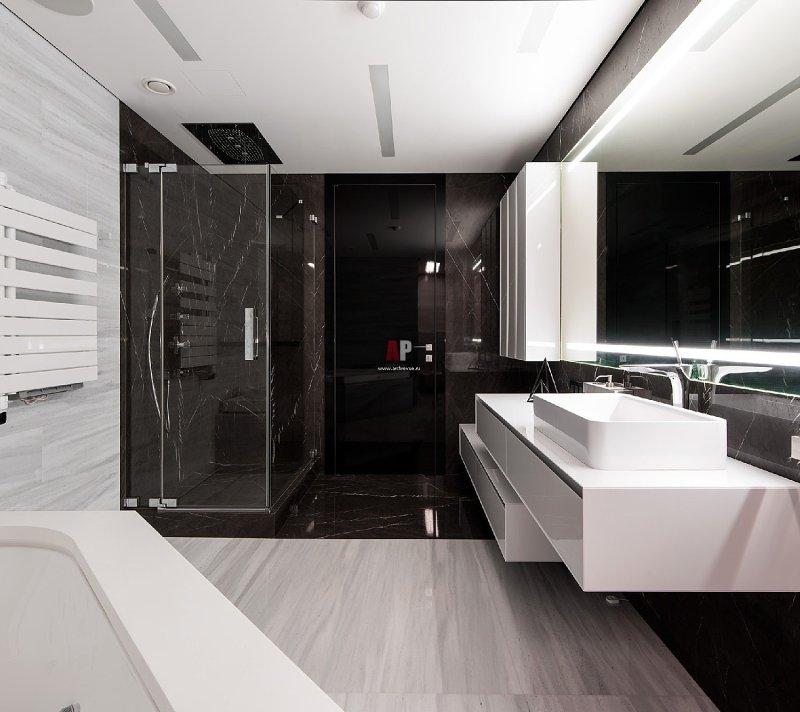 The interior of the bathroom in a modern style