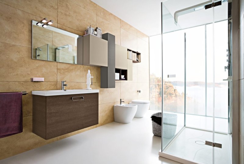 The interior of the bathroom in a modern style