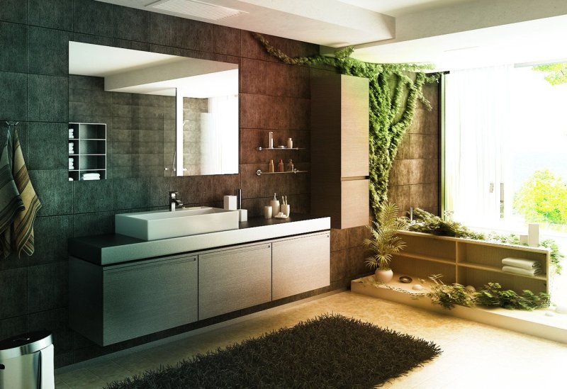 The interior of the bathroom in a modern style