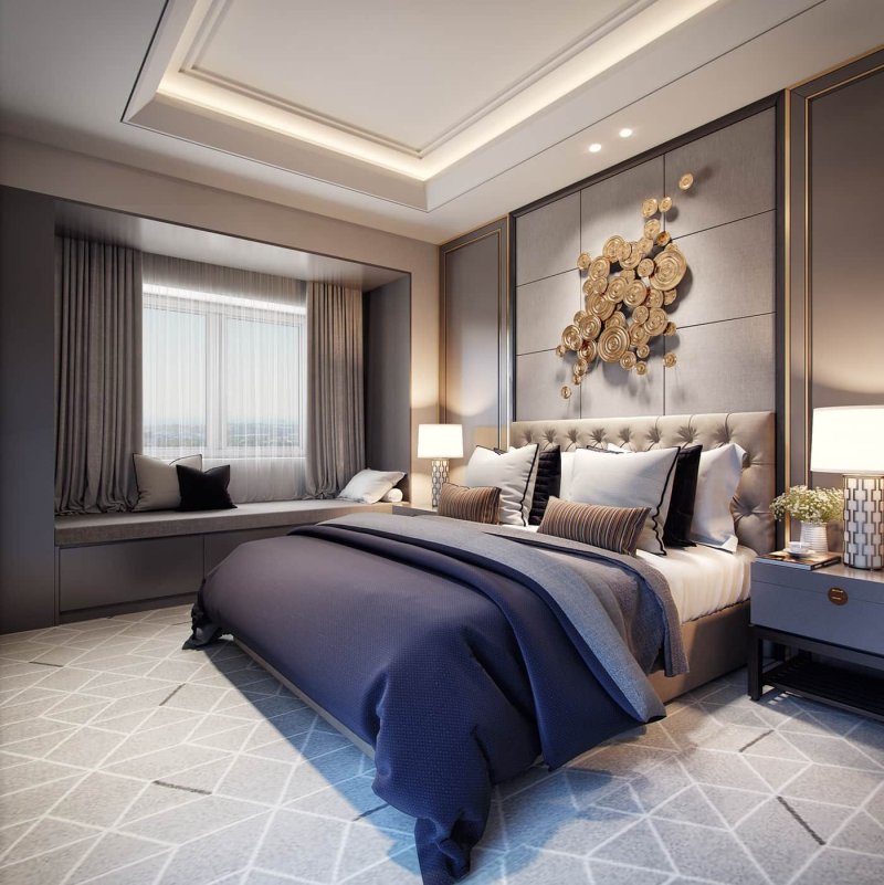 Bedroom in a modern classic style