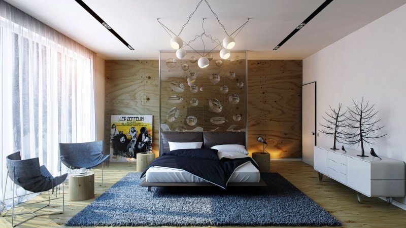 The interior of the bedrooms in a modern style