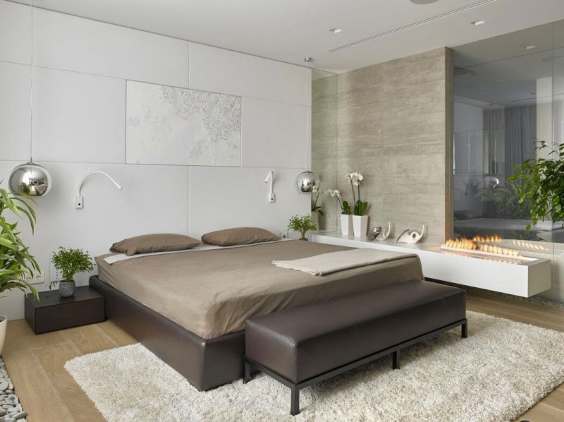 The interior of the bedrooms in a modern style