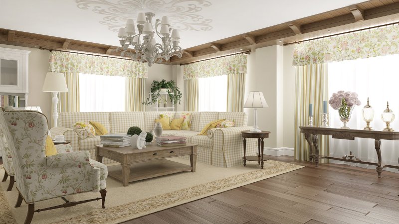 Living room in the style of Provence