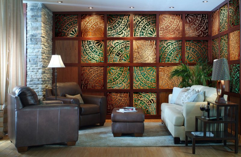 Decorative wall panels in the interior