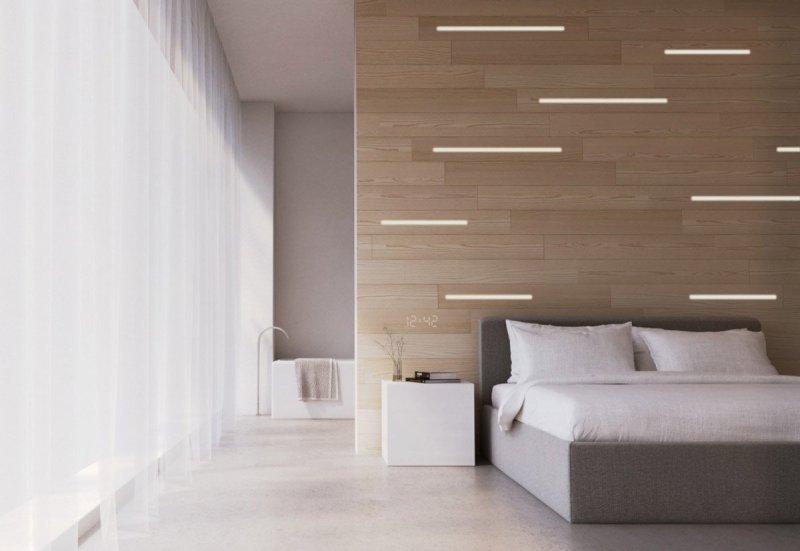 Laminate on the walls in the interior